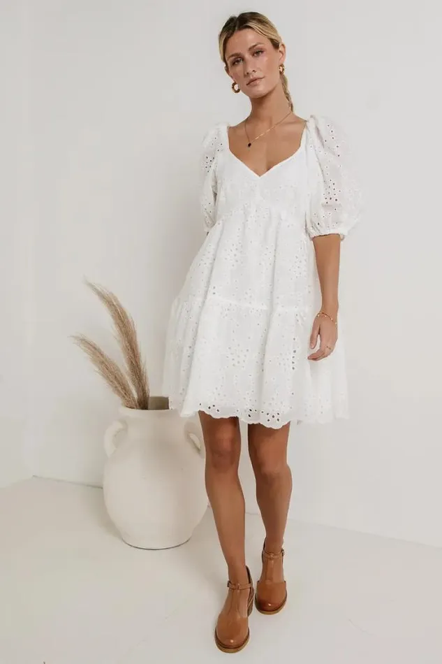 Bohme Dresses Jaime Eyelet Mini Dress In White White 8211 Women