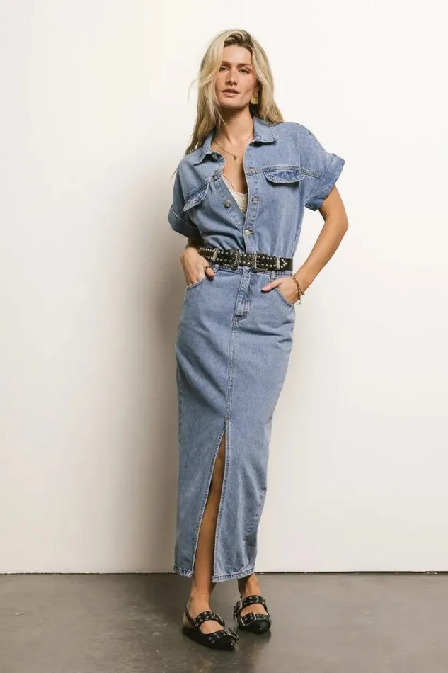 Bohme Dresses Jordyn Denim Dress Medium Wash 8211 Women