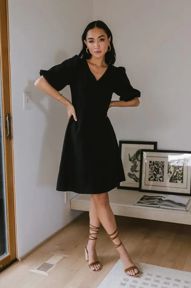 Bohme Dresses Kaylie Puff Sleeve Dress In Black 8211 FINAL SALE Black 8211 Women Bohme Dresses Kaylie Puff Sleeve Dress In Black 8211 FINAL SALE Black 8211 Women