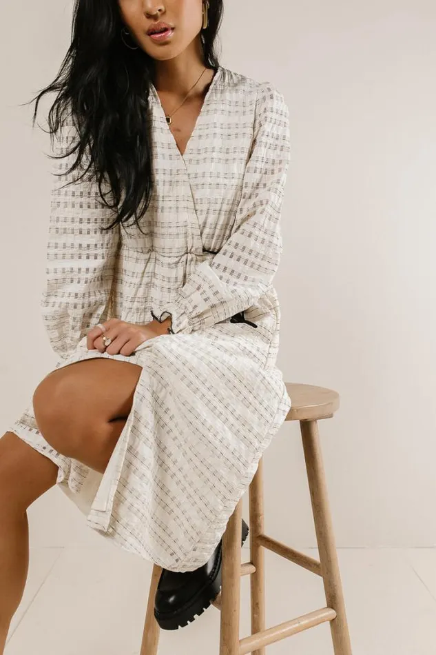 Bohme Dresses Kelly Textured Midi Dress Cream 8211 Women