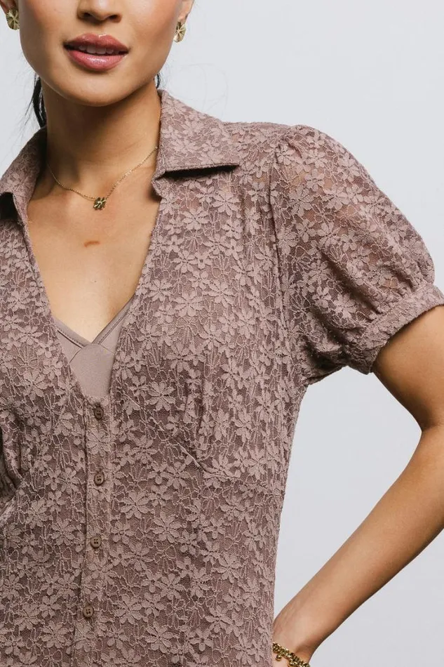 Bohme Dresses Lace Button Up Dress In Mocha Mocha 8211 Women Bohme Dresses Lace Button Up Dress In Mocha Mocha 8211 Women