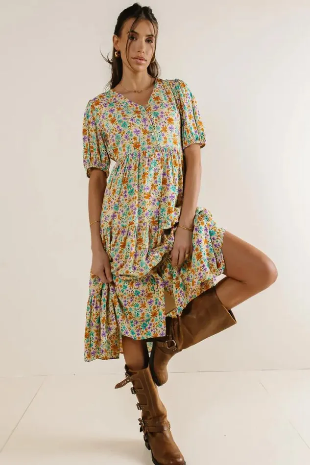 Bohme Dresses Marcia Floral Dress In Teal Teal 8211 Women
