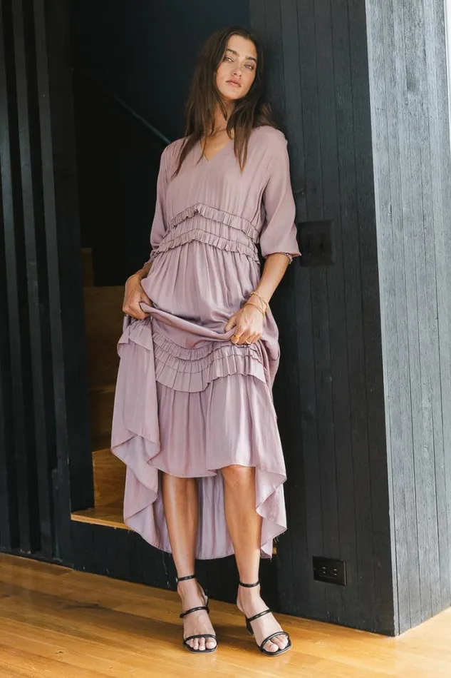 Bohme Dresses Willa Sleeved Ruffle Dress In Lavender Lavender 8211 Women