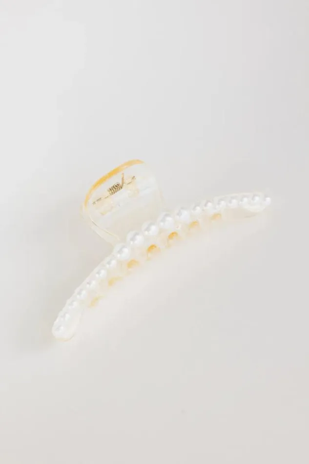 Bohme Hair Accessories White Pearl Claw Clip In Small White 8211 Women