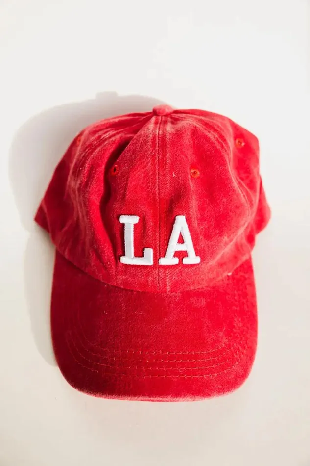 Bohme Hats and Caps LA Baseball Cap In Red Red 8211 Women