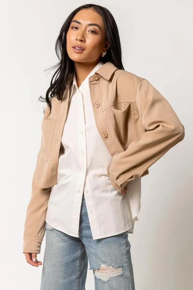 Bohme Jackets and Blazers Zayla Cropped Jacket 8211 FINAL SALE Tan 8211 Women Bohme Jackets and Blazers Zayla Cropped Jacket 8211 FINAL SALE Tan 8211 Women