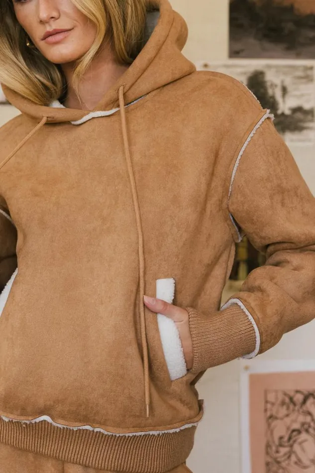 Bohme Loungewear Mattie Faux Shearling Hoodie In Camel Camel 8211 Women Bohme Loungewear Mattie Faux Shearling Hoodie In Camel Camel 8211 Women