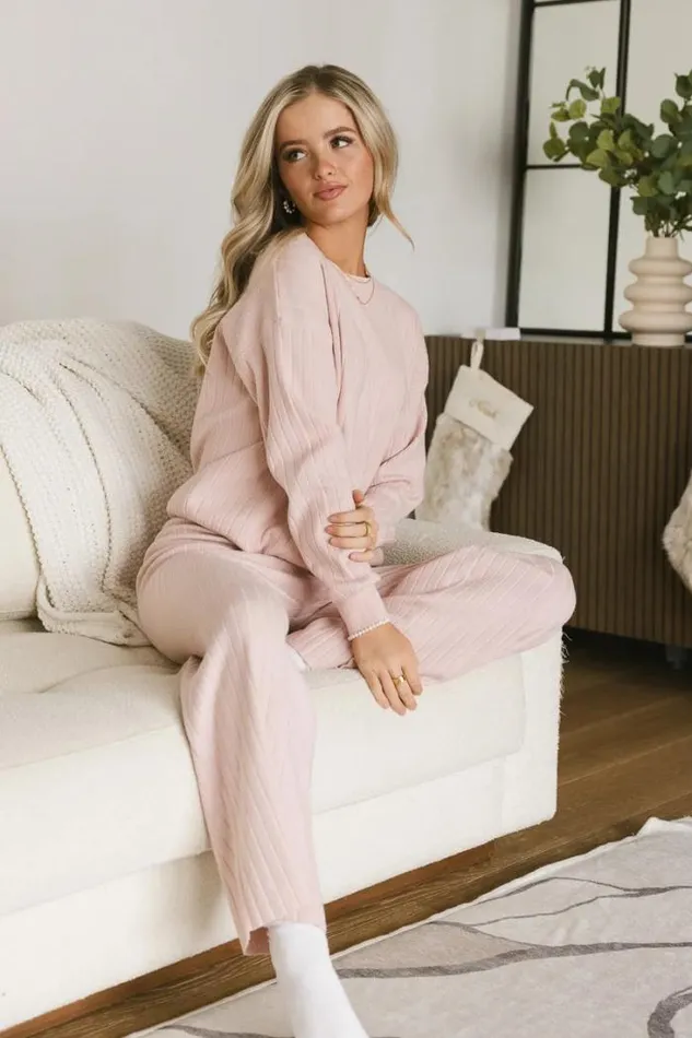 Bohme Loungewear Myla Ribbed Sweater In Pink Pink 8211 Women Bohme Loungewear Myla Ribbed Sweater In Pink Pink 8211 Women