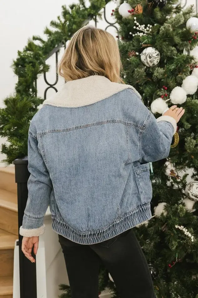 Bohme Outerwear BlankNYC Brooklyn Baby Denim Sherpa Jacket Light Wash 8211 Women Bohme Outerwear BlankNYC Brooklyn Baby Denim Sherpa Jacket Light Wash 8211 Women