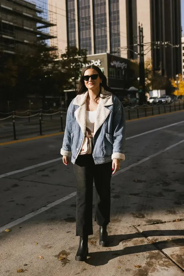 Bohme Outerwear BlankNYC Brooklyn Baby Denim Sherpa Jacket Light Wash 8211 Women Bohme Outerwear BlankNYC Brooklyn Baby Denim Sherpa Jacket Light Wash 8211 Women