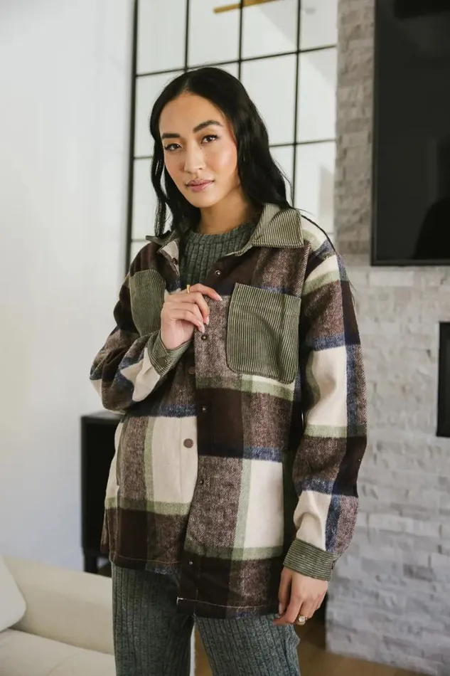 Bohme Outerwear Emma Plaid Shacket Sage 8211 Women Bohme Outerwear Emma Plaid Shacket Sage 8211 Women