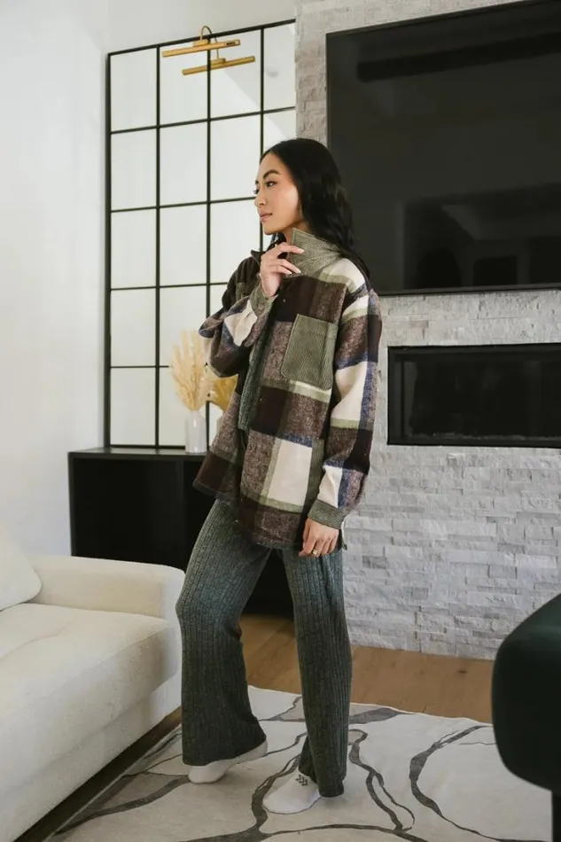 Bohme Outerwear Emma Plaid Shacket Sage 8211 Women Bohme Outerwear Emma Plaid Shacket Sage 8211 Women