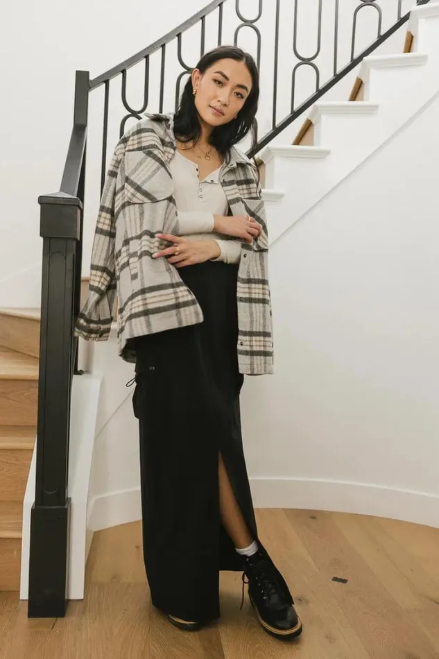 Bohme Outerwear Madeline Plaid Shacket In Grey Grey 8211 Women Bohme Outerwear Madeline Plaid Shacket In Grey Grey 8211 Women