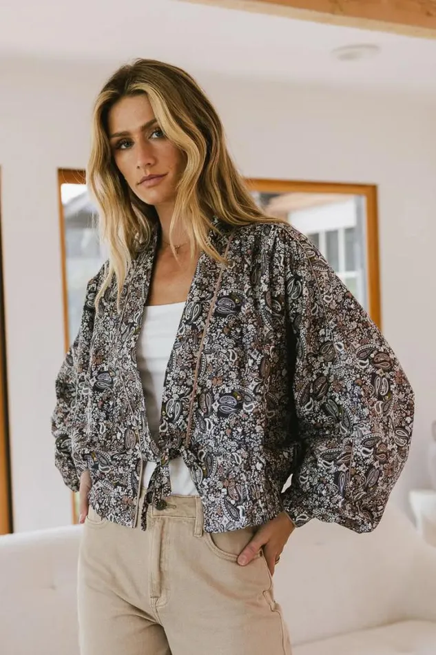 Bohme Outerwear Shannon Paisley Jacket Navy 8211 Women Bohme Outerwear Shannon Paisley Jacket Navy 8211 Women