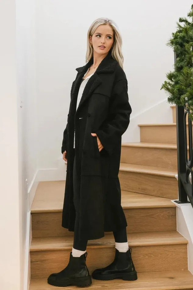 Bohme Outerwear Tessa Sherpa Coat In Black Black 8211 Women Bohme Outerwear Tessa Sherpa Coat In Black Black 8211 Women