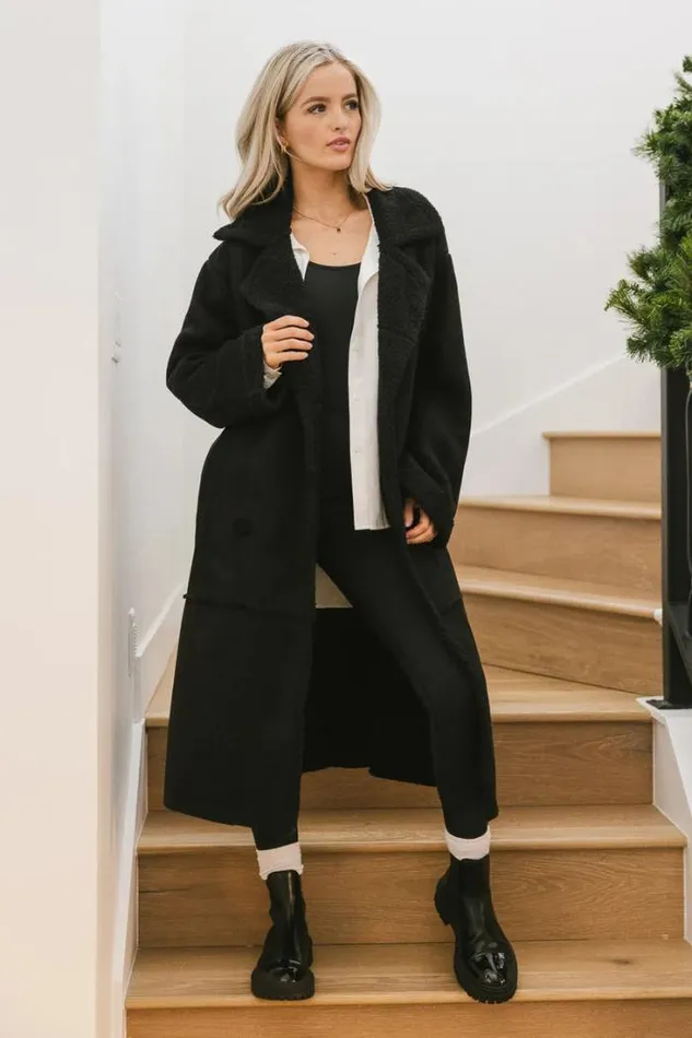 Bohme Outerwear Tessa Sherpa Coat In Black Black 8211 Women Bohme Outerwear Tessa Sherpa Coat In Black Black 8211 Women