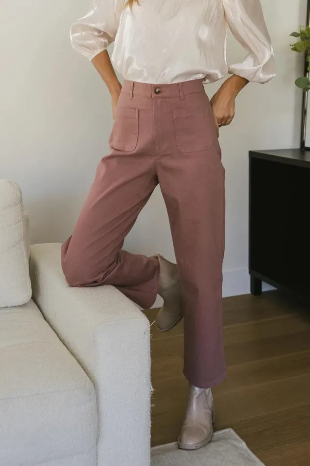 Bohme Pants Magnolia Straight Leg Pants In Mauve Mauve 8211 Women