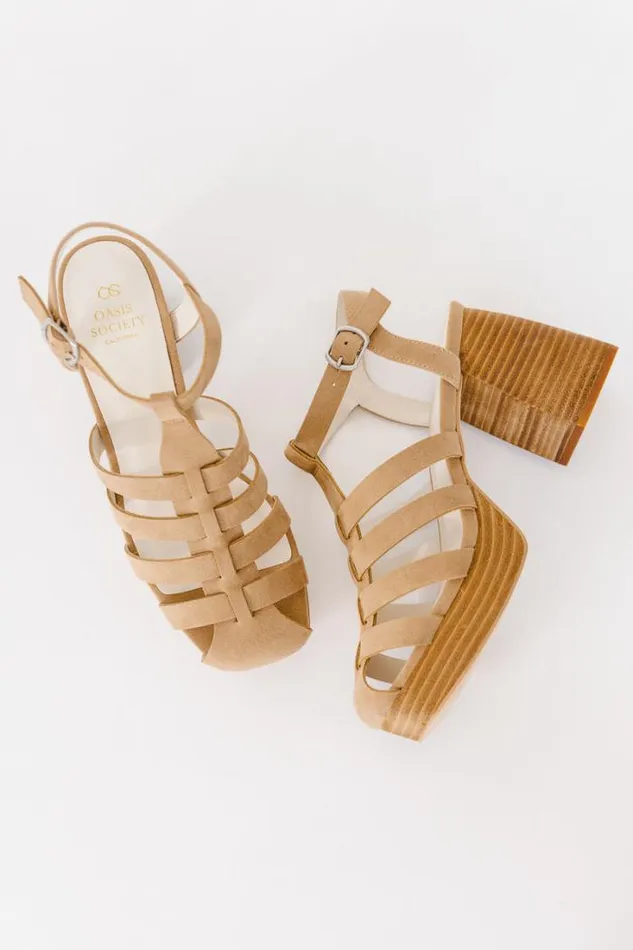 Bohme Shoes Hailee Platform Heels In Khaki Khaki 8211 Women