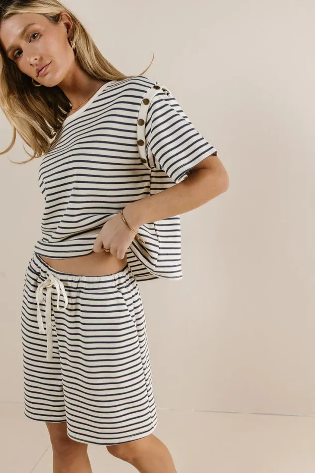 Bohme Shorts Amanda Striped Shorts In Navy Navy 8211 Women Bohme Shorts Amanda Striped Shorts In Navy Navy 8211 Women
