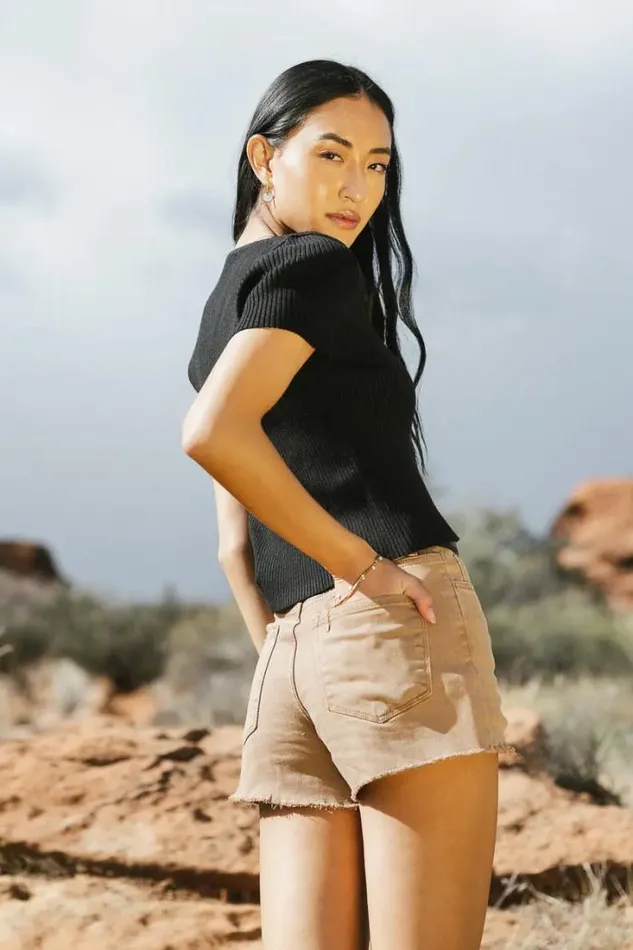 Bohme Shorts Sybil Denim Shorts Taupe 8211 Women Bohme Shorts Sybil Denim Shorts Taupe 8211 Women