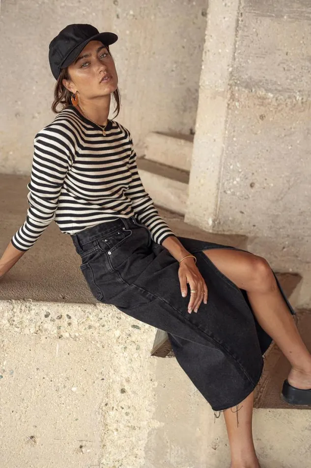 Bohme Skirts Harmony Denim Skirt 8211 FINAL SALE Black 8211 Women Bohme Skirts Harmony Denim Skirt 8211 FINAL SALE Black 8211 Women