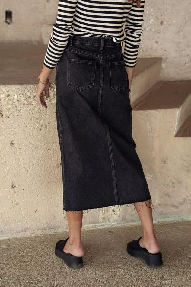 Bohme Skirts Harmony Denim Skirt 8211 FINAL SALE Black 8211 Women Bohme Skirts Harmony Denim Skirt 8211 FINAL SALE Black 8211 Women