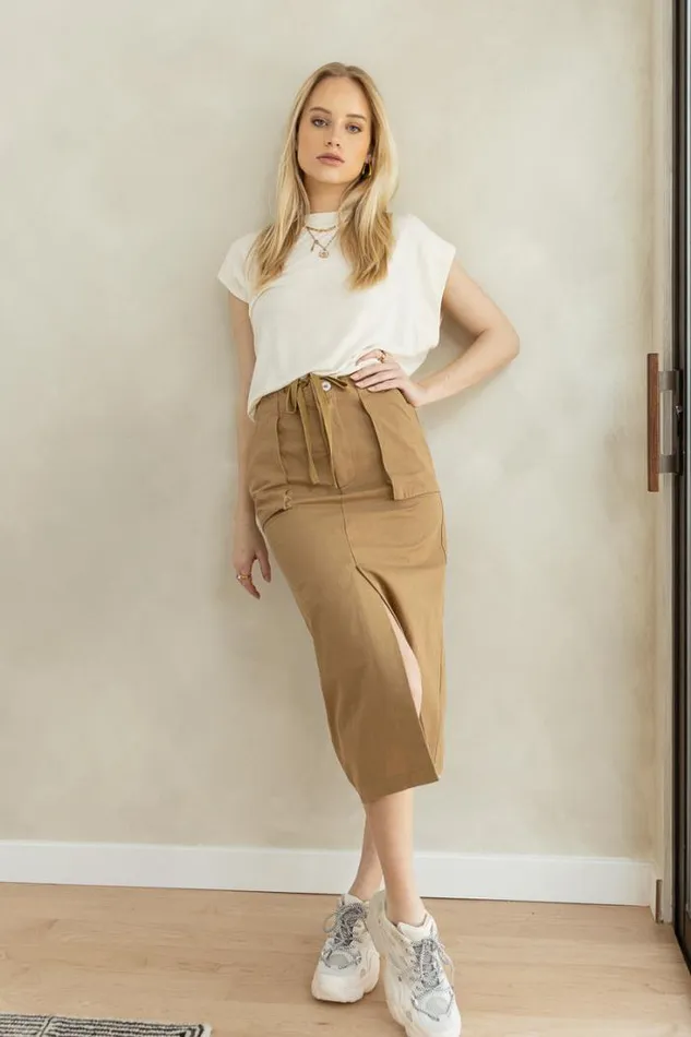 Bohme Skirts Kylie Midi Skirt In Khaki Khaki 8211 Women Bohme Skirts Kylie Midi Skirt In Khaki Khaki 8211 Women