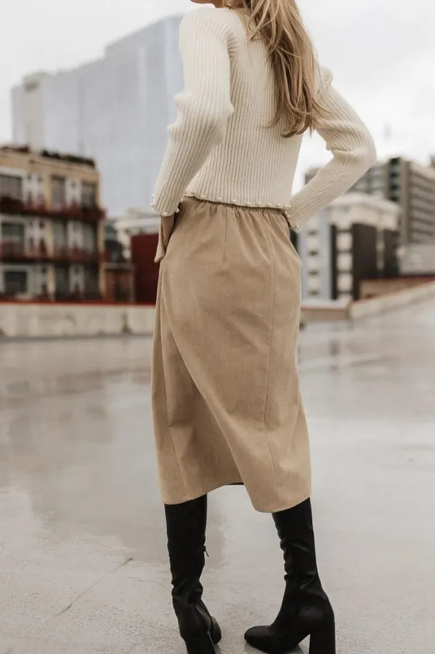 Bohme Skirts Savannah Corduroy Skirt In Beige 8211 FINAL SALE Beige 8211 Women Bohme Skirts Savannah Corduroy Skirt In Beige 8211 FINAL SALE Beige 8211 Women