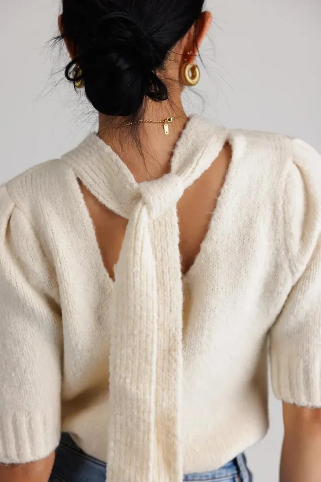 Bohme Sweaters Aysha Tie Back Sweater Ivory 8211 Women Bohme Sweaters Aysha Tie Back Sweater Ivory 8211 Women