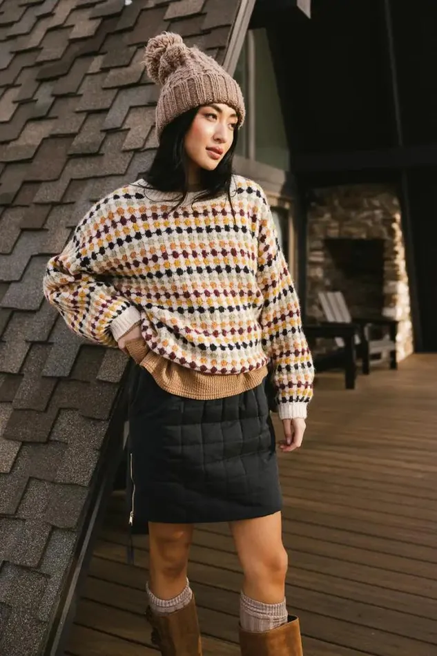 Bohme Sweaters Hexagon Knit Sweater In Cream 8211 FINAL SALE Cream 8211 Women Bohme Sweaters Hexagon Knit Sweater In Cream 8211 FINAL SALE Cream 8211 Women