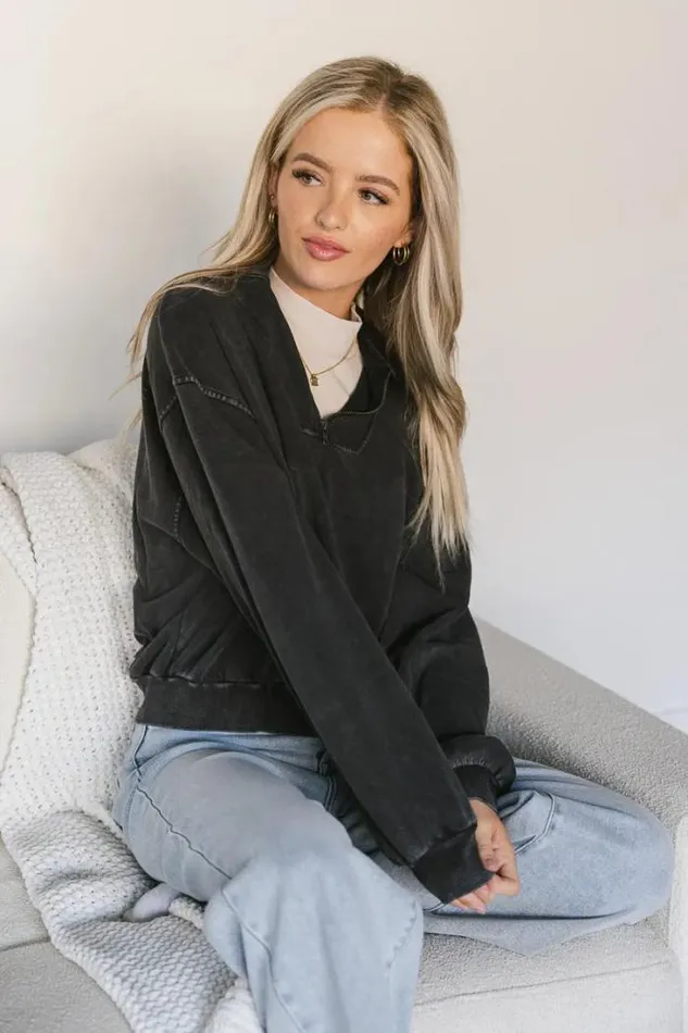 Bohme Sweaters Lorena Quarter Zip In Black 8211 FINAL SALE Black 8211 Women Bohme Sweaters Lorena Quarter Zip In Black 8211 FINAL SALE Black 8211 Women