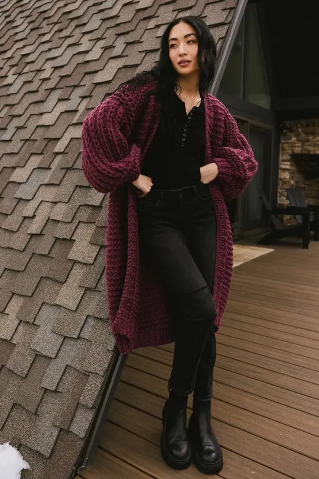 Bohme Sweaters Marlee Long Cardigan In Purple Purple 8211 Women Bohme Sweaters Marlee Long Cardigan In Purple Purple 8211 Women