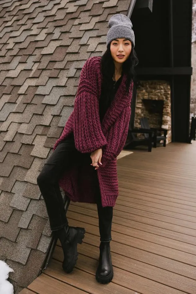 Bohme Sweaters Marlee Long Cardigan In Purple Purple 8211 Women Bohme Sweaters Marlee Long Cardigan In Purple Purple 8211 Women