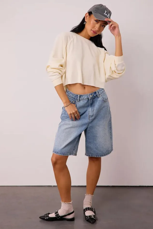 Bohme Sweaters Nara Cropped Sweatshirt In Cream Cream 8211 Women Bohme Sweaters Nara Cropped Sweatshirt In Cream Cream 8211 Women