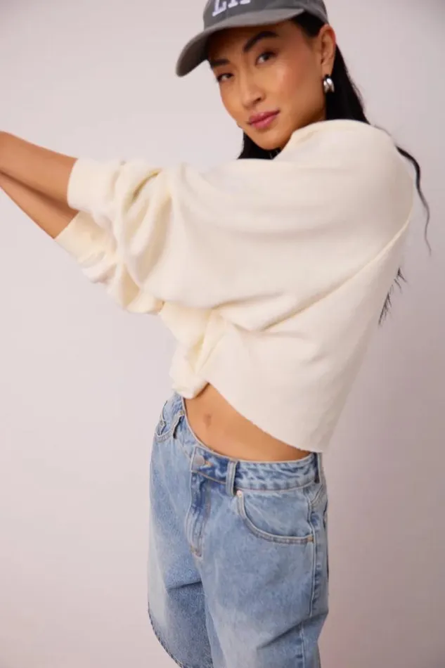 Bohme Sweaters Nara Cropped Sweatshirt In Cream Cream 8211 Women Bohme Sweaters Nara Cropped Sweatshirt In Cream Cream 8211 Women
