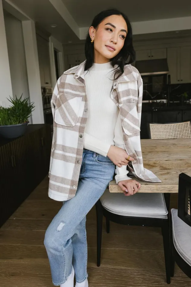 Bohme Tees and Tanks Caroline Mock Neck Sweater In Cream 8211 FINAL SALE Cream 8211 Women Bohme Tees and Tanks Caroline Mock Neck Sweater In Cream 8211 FINAL SALE Cream 8211 Women
