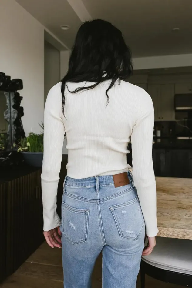 Bohme Tees and Tanks Caroline Mock Neck Sweater In Cream 8211 FINAL SALE Cream 8211 Women Bohme Tees and Tanks Caroline Mock Neck Sweater In Cream 8211 FINAL SALE Cream 8211 Women