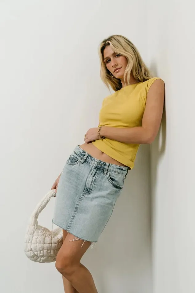 Bohme Tees and Tanks Sadie TShirt In Mustard Mustard 8211 Women Bohme Tees and Tanks Sadie TShirt In Mustard Mustard 8211 Women