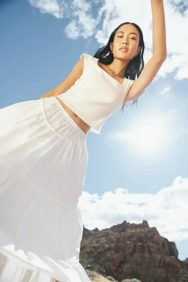 Bohme Tops Aella Ribbed Top In White White 8211 Women