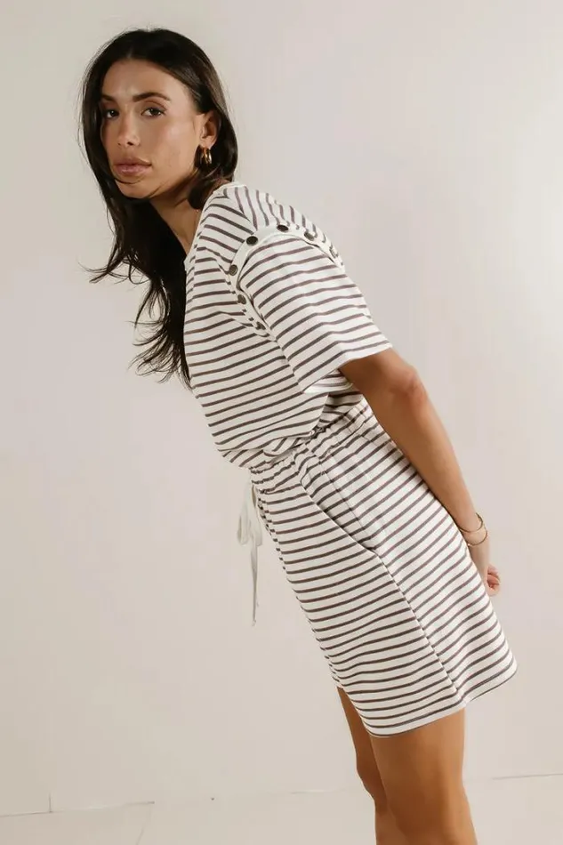 Bohme Tops Amanda Striped TShirt In Mocha Mocha 8211 Women Bohme Tops Amanda Striped TShirt In Mocha Mocha 8211 Women