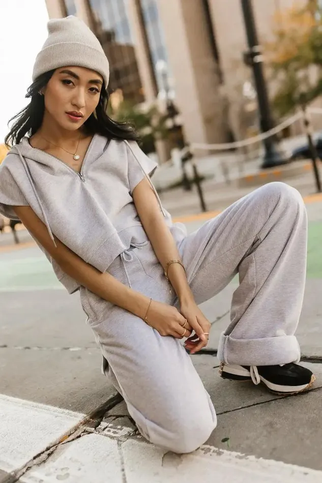 Bohme Tops Amy Cropped Sleeveless Hoodie In Grey Grey 8211 Women