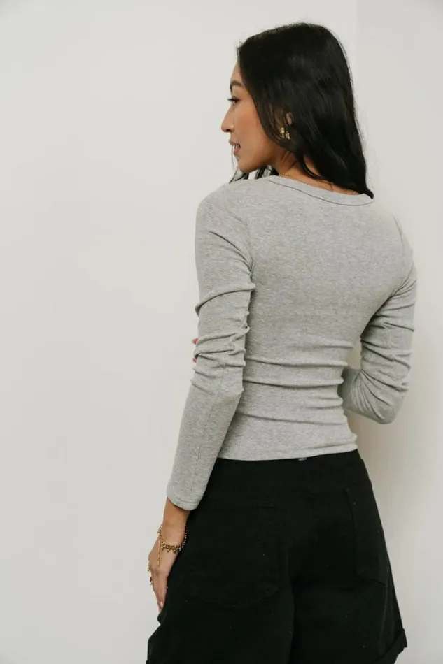 Bohme Tops Audrey Ribbed Top In Grey Grey 8211 Women Bohme Tops Audrey Ribbed Top In Grey Grey 8211 Women
