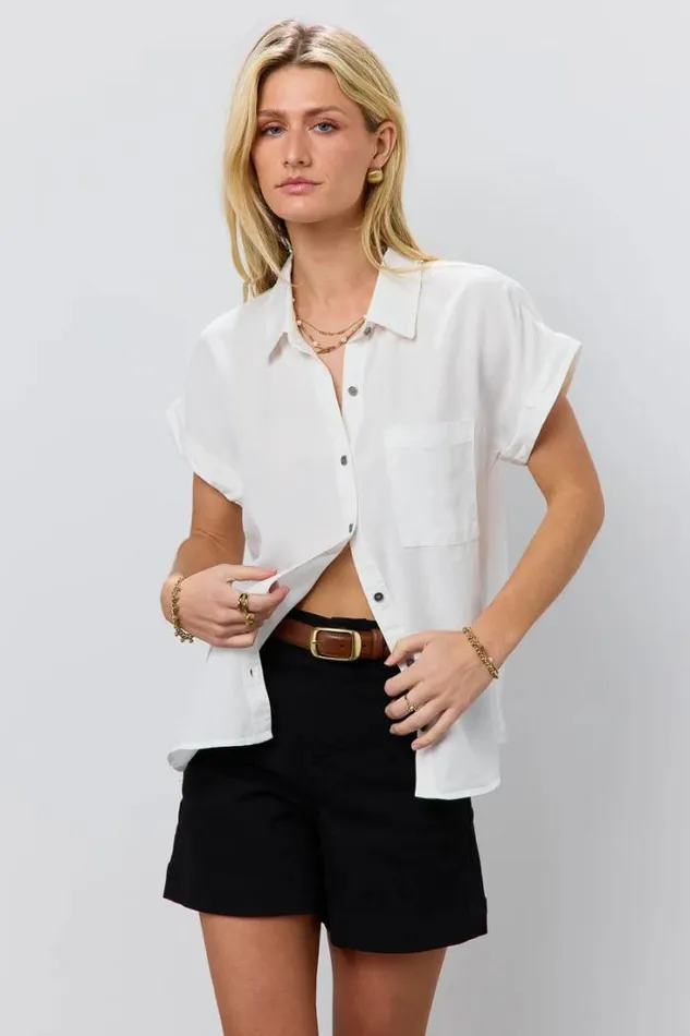 Bohme Tops Avery Button Up In Off White Off White 8211 Women