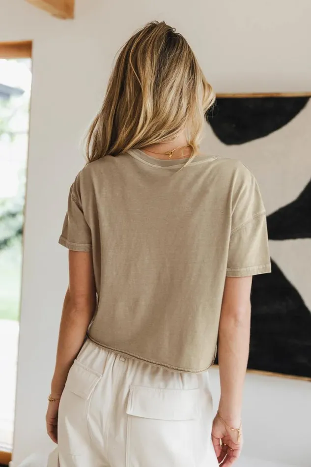 Bohme Tops Billie Cropped TShirt In Beige Beige 8211 Women Bohme Tops Billie Cropped TShirt In Beige Beige 8211 Women
