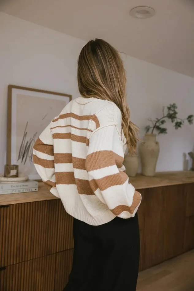 Bohme Tops Brett Striped Sweater In Camel Camel 8211 Women Bohme Tops Brett Striped Sweater In Camel Camel 8211 Women