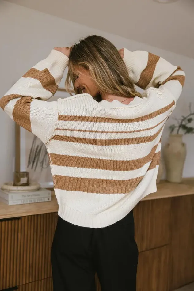 Bohme Tops Brett Striped Sweater In Camel Camel 8211 Women Bohme Tops Brett Striped Sweater In Camel Camel 8211 Women