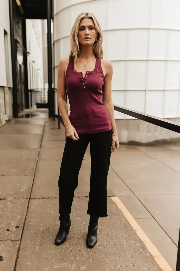 Bohme Tops Casey Tank Top 8211 FINAL SALE Wine 8211 Women Bohme Tops Casey Tank Top 8211 FINAL SALE Wine 8211 Women