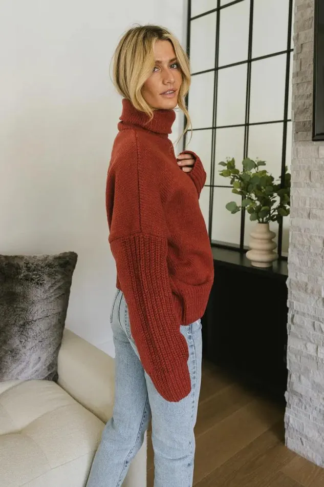 Bohme Tops Catherine Turtleneck Sweater In Brick Brick 8211 Women Bohme Tops Catherine Turtleneck Sweater In Brick Brick 8211 Women