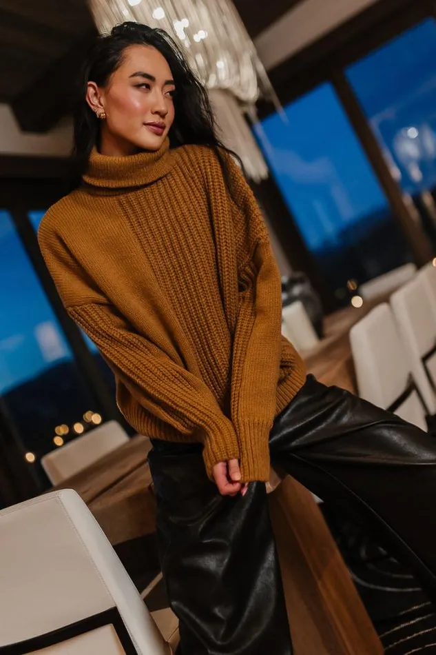 Bohme Tops Catherine Turtleneck Sweater In Brown Brown 8211 Women Bohme Tops Catherine Turtleneck Sweater In Brown Brown 8211 Women