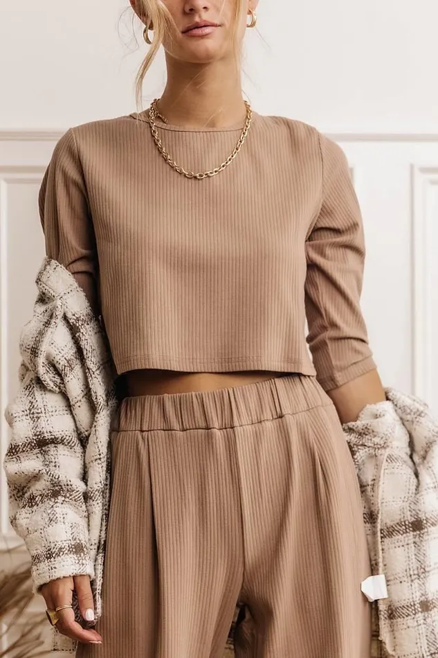 Bohme Tops Demetri Ribbed Top 8211 FINAL SALE Mocha 8211 Women Bohme Tops Demetri Ribbed Top 8211 FINAL SALE Mocha 8211 Women